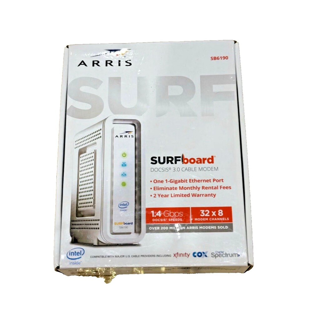 ARRIS Surfboard SB6190 - 32x8 Docsis 3.0 Cable Modem - 1.4 Gbps Speed